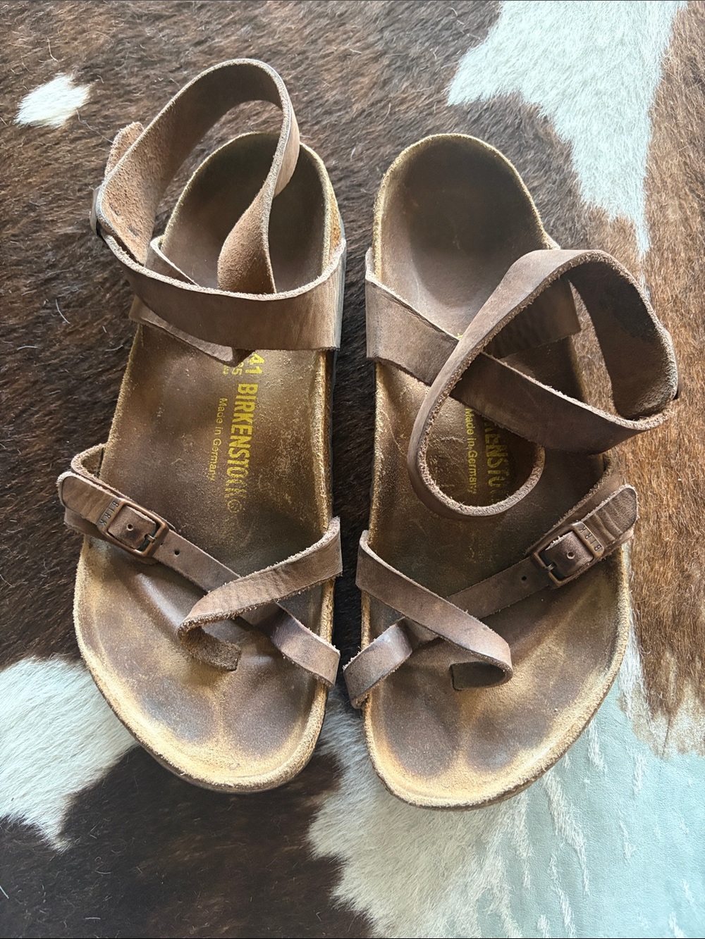Birkenstock Brown Suede Strappy Sandals size 41 / US 10
